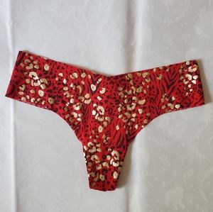 💖💕NWT Victoria's secret Leopard thong panties Red Gold Medium